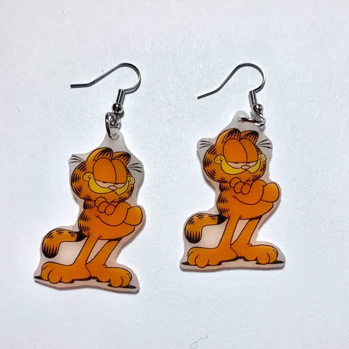 Garfield Character Handmade Earrings Sam Makes Things Earrings