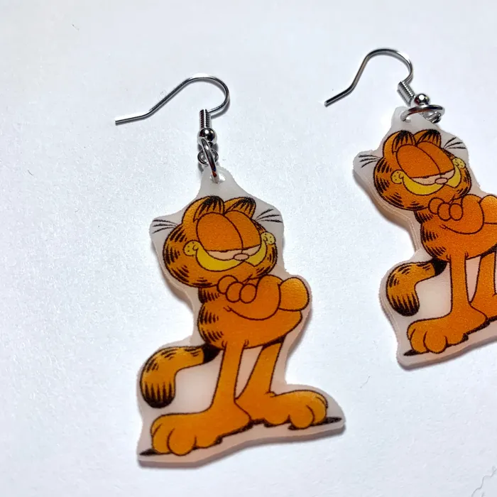 Garfield Character Handmade Earrings Sam Makes Things Earrings