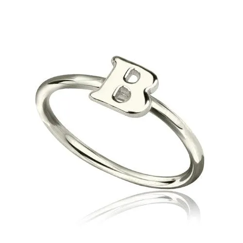 Gold Initial Letter Ring Mothers Ring Personalized Initial Ring Stackable rings for Women Belbren Rings
