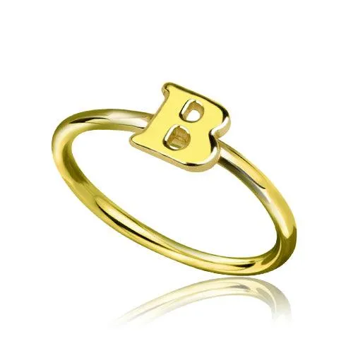 Gold Initial Letter Ring Mothers Ring Personalized Initial Ring Stackable rings for Women Belbren Rings