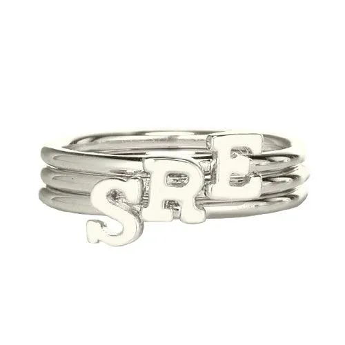 Gold Initial Letter Ring Mothers Ring Personalized Initial Ring Stackable rings for Women Belbren Rings