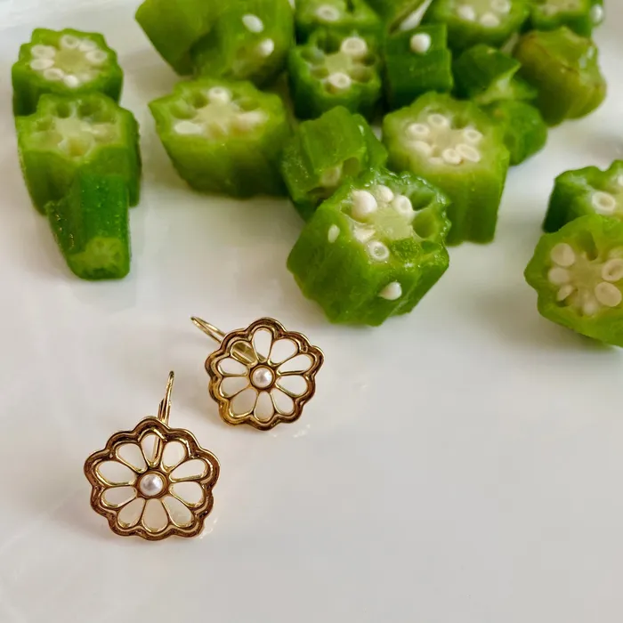 Goldbug Collection Earrings Goldbug Okra Drop Earrings