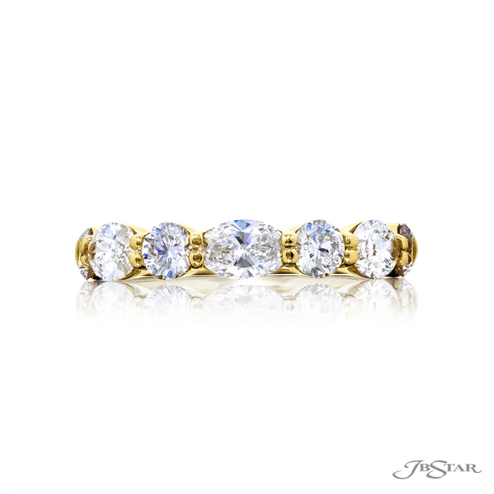 JB Star Rings JB Star 18K Yellow Gold Round and Oval Diamond Band