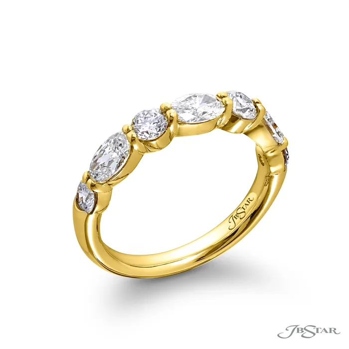 JB Star Rings JB Star 18K Yellow Gold Round and Oval Diamond Band