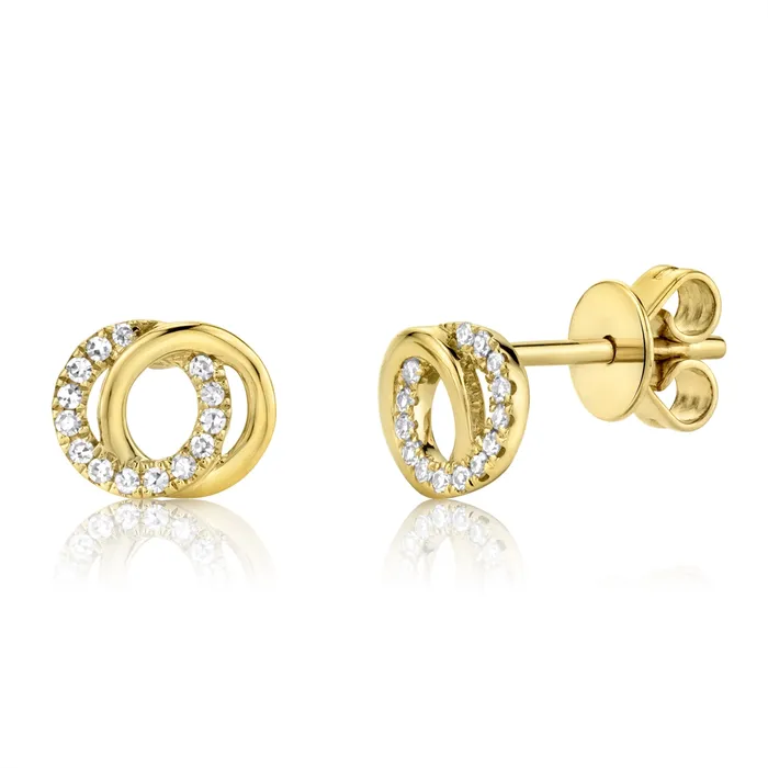 Meierotto Jewelers Earrings 14K Yellow Gold Diamond Interlocking Circles Earrings Meierotto Jewelers Earrings 14K Yellow Gold Diamond Interlocking Circles Earrings