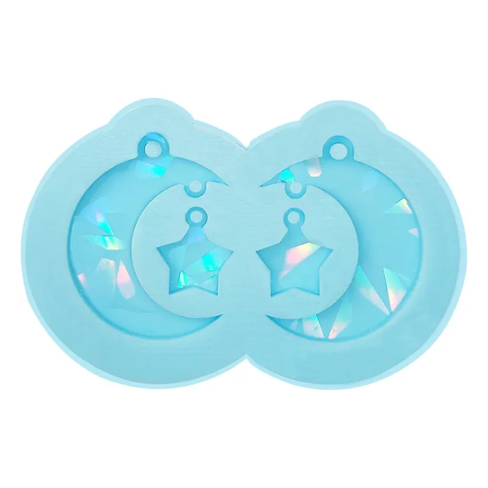 Moon Star Laser Earrings Silicone Mold IntoResin Earrings