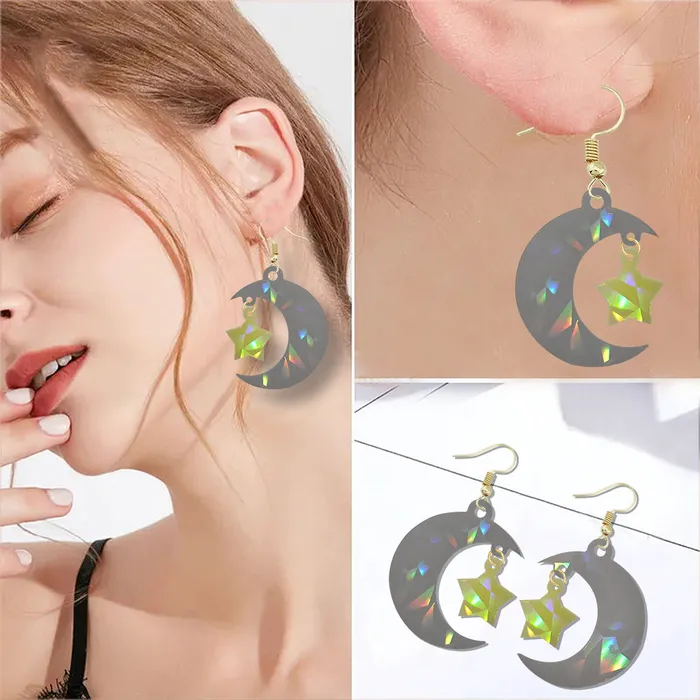 Moon Star Laser Earrings Silicone Mold IntoResin Earrings