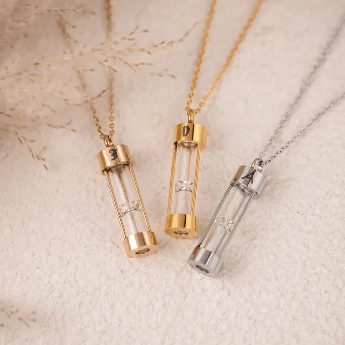 Necklaces Belbren Personalized Hourglass Urn Necklace Custom Engraved Memorial Pendant for Ashes Elegant Cremation Jewelry Keepsake Necklaces Belbren Personalized Hourglass Urn Necklace Custom Engraved Memorial Pendant for Ashes Elegant Cremation Jewelry Keepsake