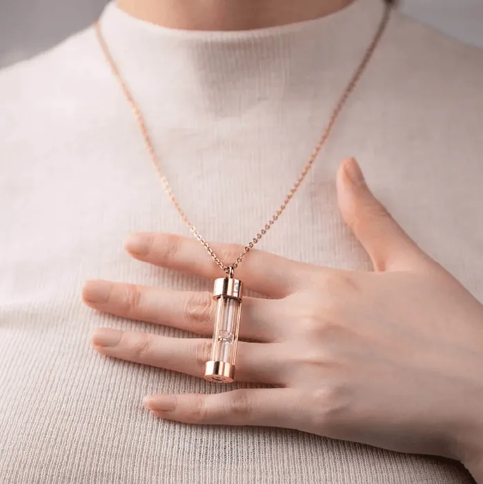 Necklaces Belbren Personalized Hourglass Urn Necklace Custom Engraved Memorial Pendant for Ashes Elegant Cremation Jewelry Keepsake