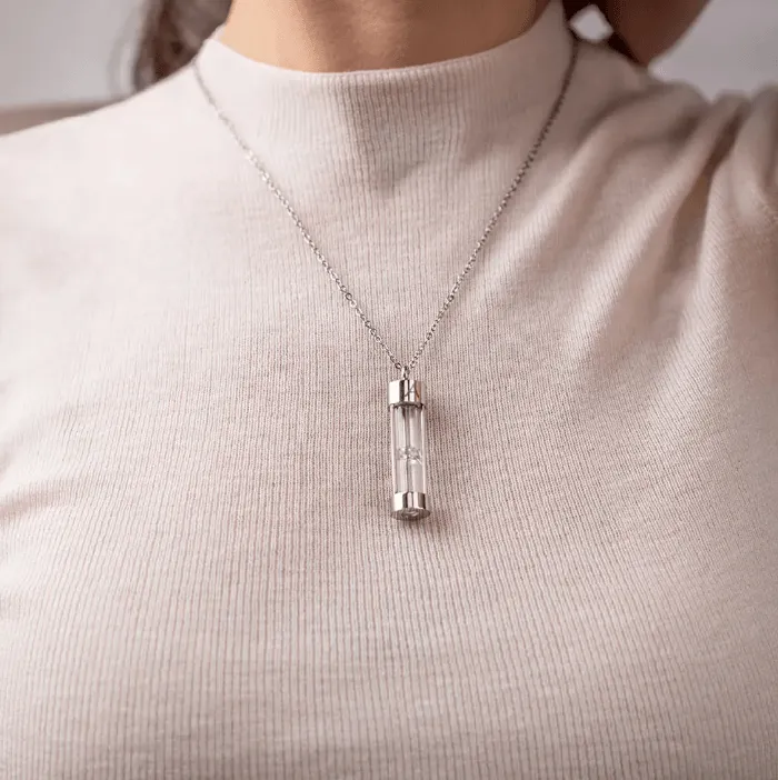 Necklaces Belbren Personalized Hourglass Urn Necklace Custom Engraved Memorial Pendant for Ashes Elegant Cremation Jewelry Keepsake