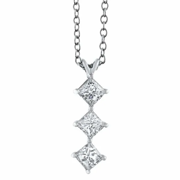Necklaces Diamond Source NYC 14kt White Gold Three Stone Pendant of 190ct diamonds GIA Certified E VVS2 P15000