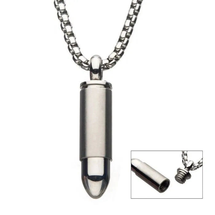 Necklaces Inox Stainless Steel Memorial Bullet Pendant Ash Holder Necklace Inox Necklaces Inox Stainless Steel Memorial Bullet Pendant Ash Holder Necklace Inox