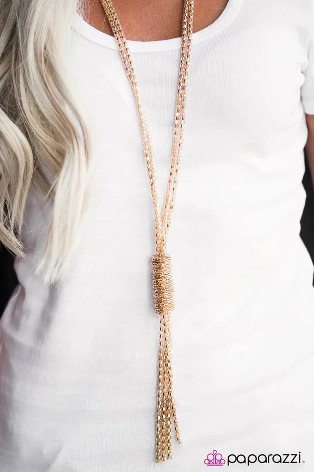 Necklaces Paparazzi Jewelry Paparazzi Necklace Boom Boom Knock You Out Gold