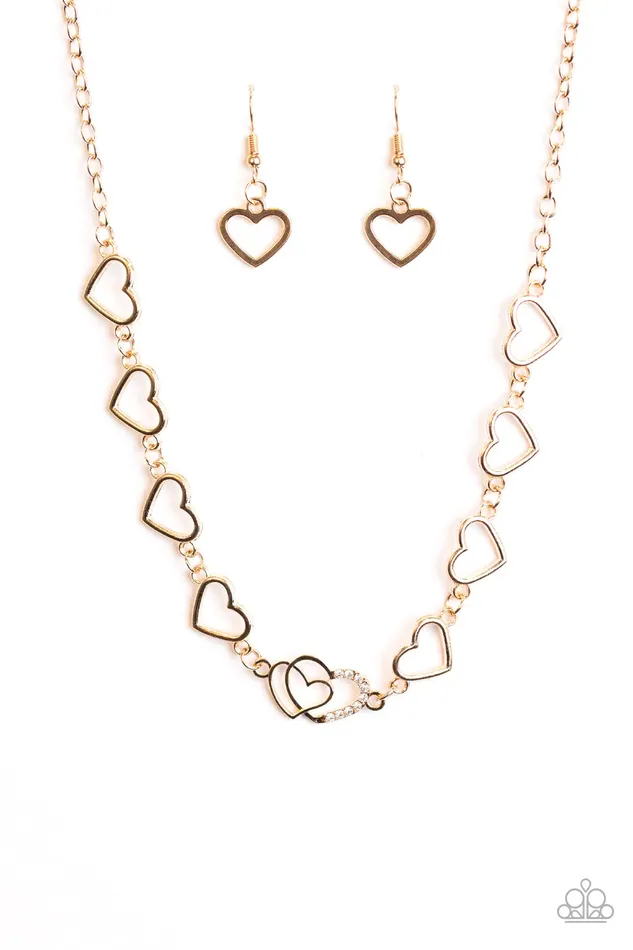 Necklaces Paparazzi Jewelry Paparazzi Necklace Dear Heart Gold