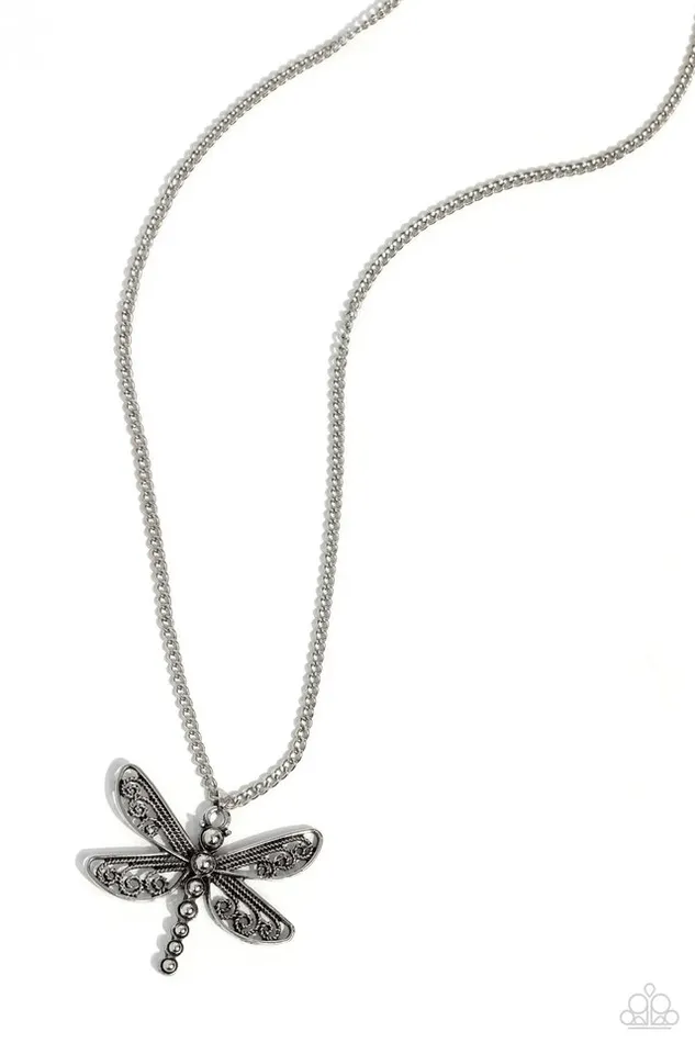 Necklaces Paparazzi Jewelry Paparazzi Necklace Dragonfly Dance Silver Necklaces Paparazzi Jewelry Paparazzi Necklace Dragonfly Dance Silver