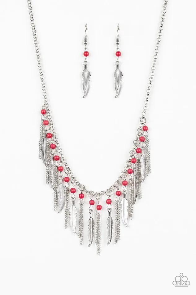 Necklaces Paparazzi Jewelry Paparazzi Necklace Feathered Ferocity Red Necklaces Paparazzi Jewelry Paparazzi Necklace Feathered Ferocity Red