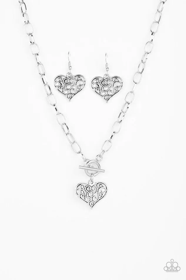 Necklaces Paparazzi Jewelry Paparazzi Necklace HeartTouching Harmony Silver