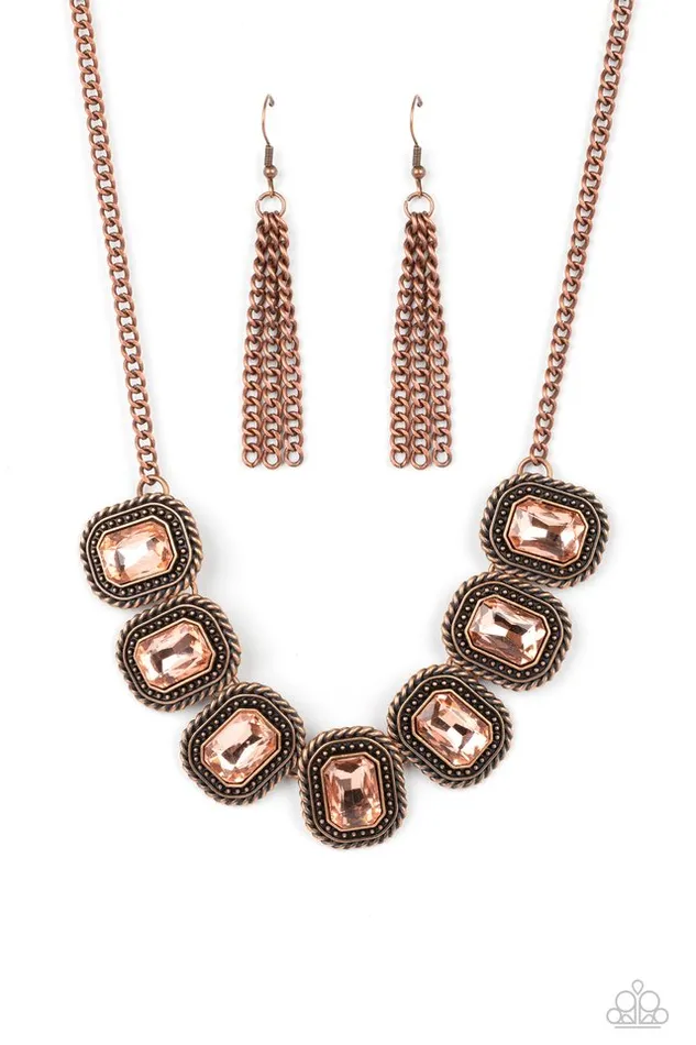 Necklaces Paparazzi Jewelry Paparazzi Necklace Iced Iron Copper Necklaces Paparazzi Jewelry Paparazzi Necklace Iced Iron Copper
