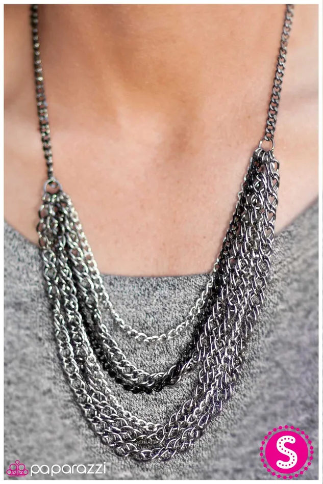 Necklaces Paparazzi Jewelry Paparazzi Necklace Industrial Inspiration Black
