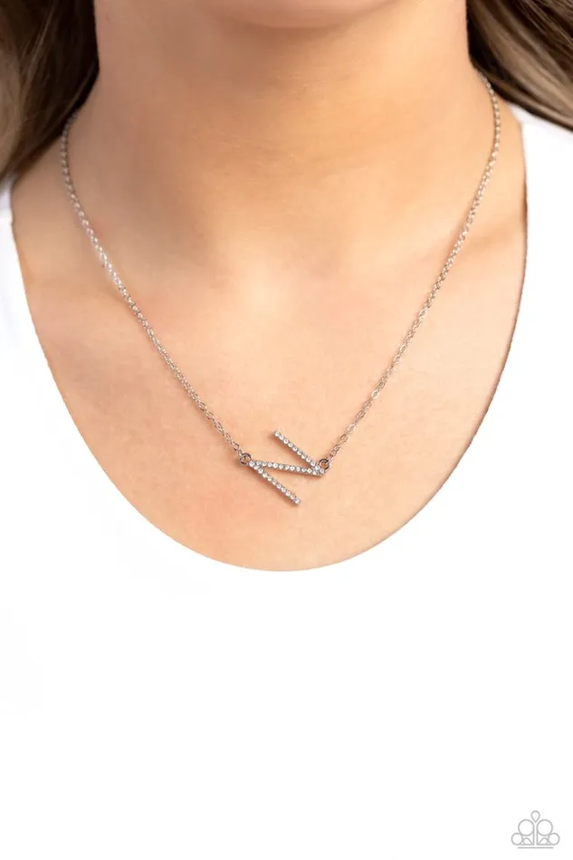 Necklaces Paparazzi Jewelry Paparazzi Necklace INITIALLY Yours N White