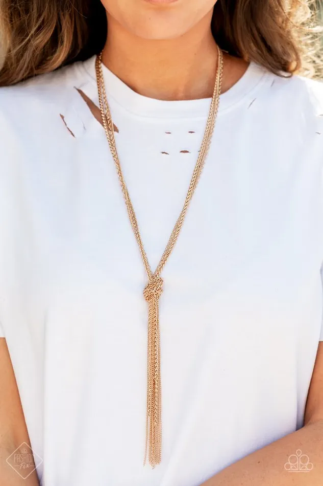 Necklaces Paparazzi Jewelry Paparazzi Necklace KNOT All There Gold