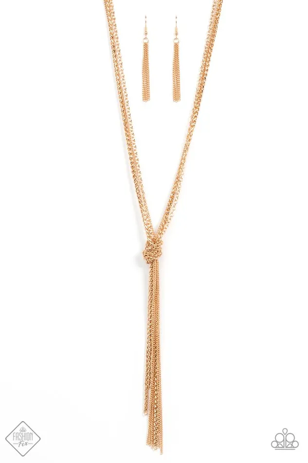 Necklaces Paparazzi Jewelry Paparazzi Necklace KNOT All There Gold Necklaces Paparazzi Jewelry Paparazzi Necklace KNOT All There Gold