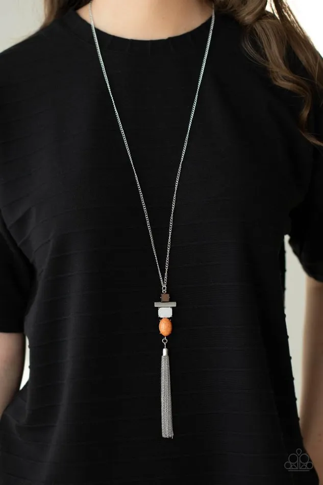 Necklaces Paparazzi Jewelry Paparazzi Necklace Natural Novice Orange
