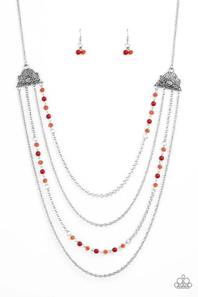 Necklaces Paparazzi Jewelry Paparazzi Necklace Pharaoh Finesse Red