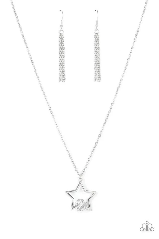 Necklaces Paparazzi Jewelry Paparazzi Necklace Starry Fireworks White Necklaces Paparazzi Jewelry Paparazzi Necklace Starry Fireworks White