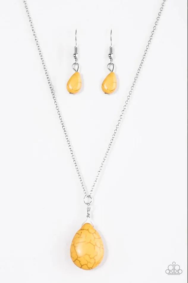 Necklaces Paparazzi Jewelry Paparazzi Necklace Stone Solo Yellow