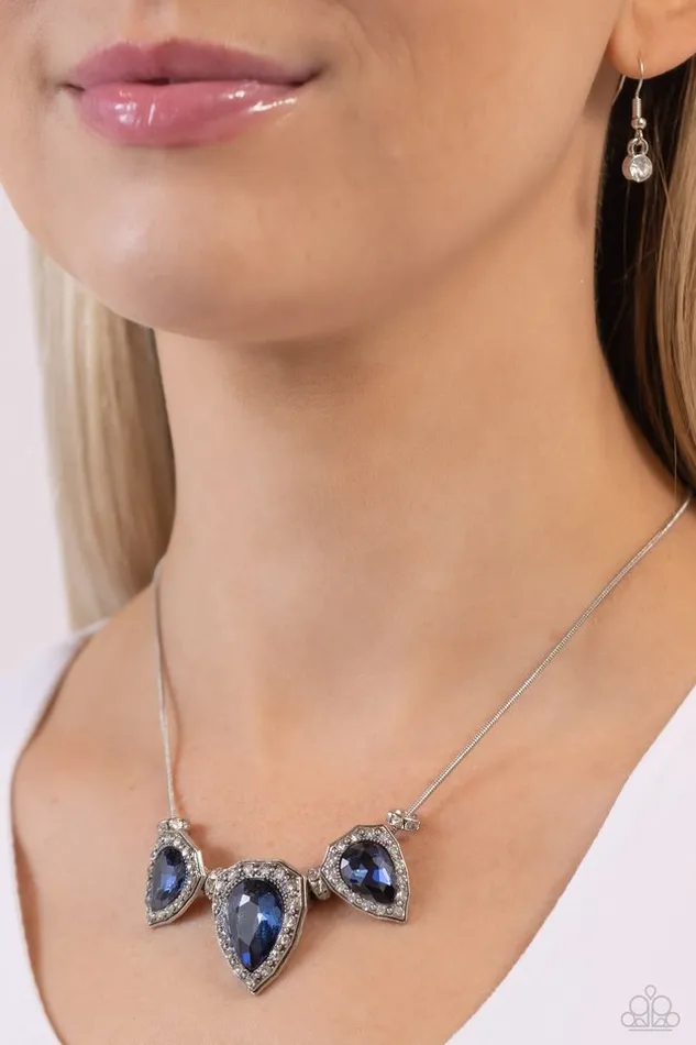 Necklaces Paparazzi Necklace Majestic Met Ball Blue Paparazzi Jewelry