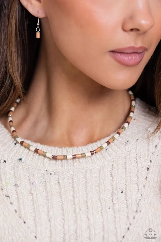 Necklaces Paparazzi Necklace Natural Nonchalance Brown Paparazzi Jewelry