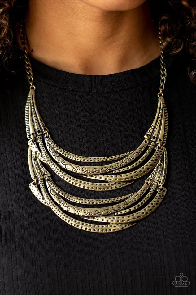 Necklaces Paparazzi Necklace Read Between The VINES Brass Paparazzi Jewelry