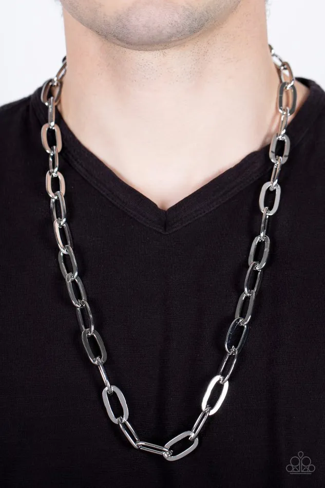 Necklaces Paparazzi Necklace Urban Quarterback Silver Paparazzi Jewelry