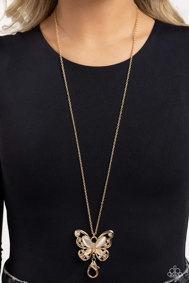 Necklaces Paparazzi Necklace Wings Of Whimsy Gold Paparazzi Jewelry