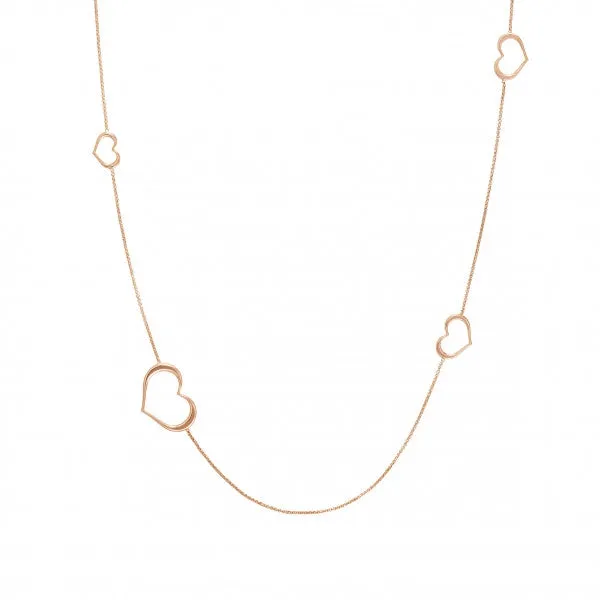 Nomination Unica Sterling Rose Gold Plated Long Necklace with Hearts Nomination Necklaces Nomination Unica Sterling Rose Gold Plated Long Necklace with Hearts Nomination Necklaces