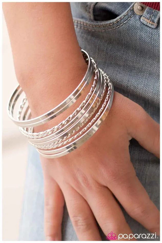 Paparazzi Bracelet Come Together Silver Paparazzi Jewelry Bracelets