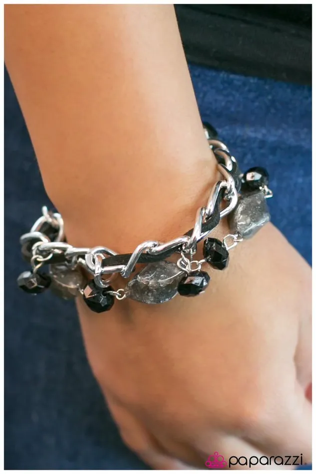 Paparazzi Bracelet Down By the Banks Black Paparazzi Jewelry Bracelets