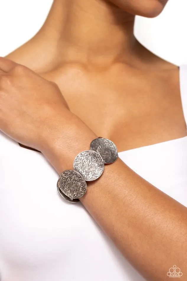 Paparazzi Bracelet Extra Etched Silver Paparazzi Jewelry Bracelets