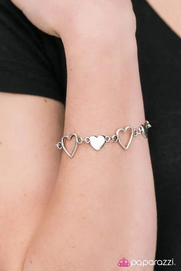 Paparazzi Bracelet HEART To Handle Silver Paparazzi Jewelry Bracelets