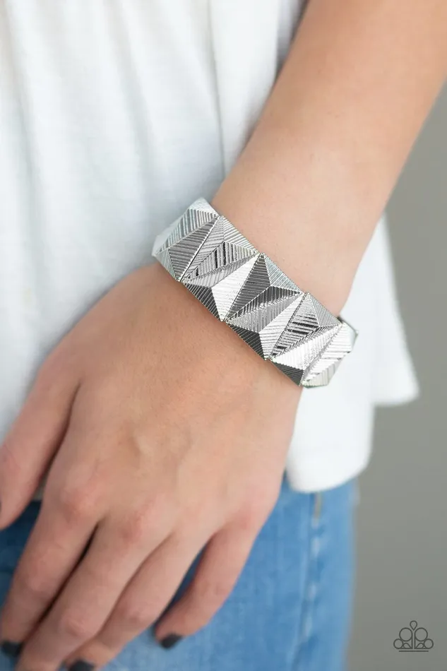 Paparazzi Bracelet Metallic Geode Silver Paparazzi Jewelry Bracelets