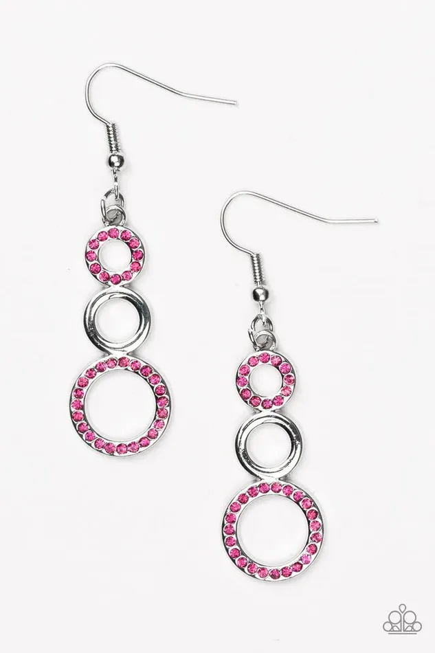 Paparazzi Earring Bubble Bustle Pink Paparazzi Jewelry Earrings