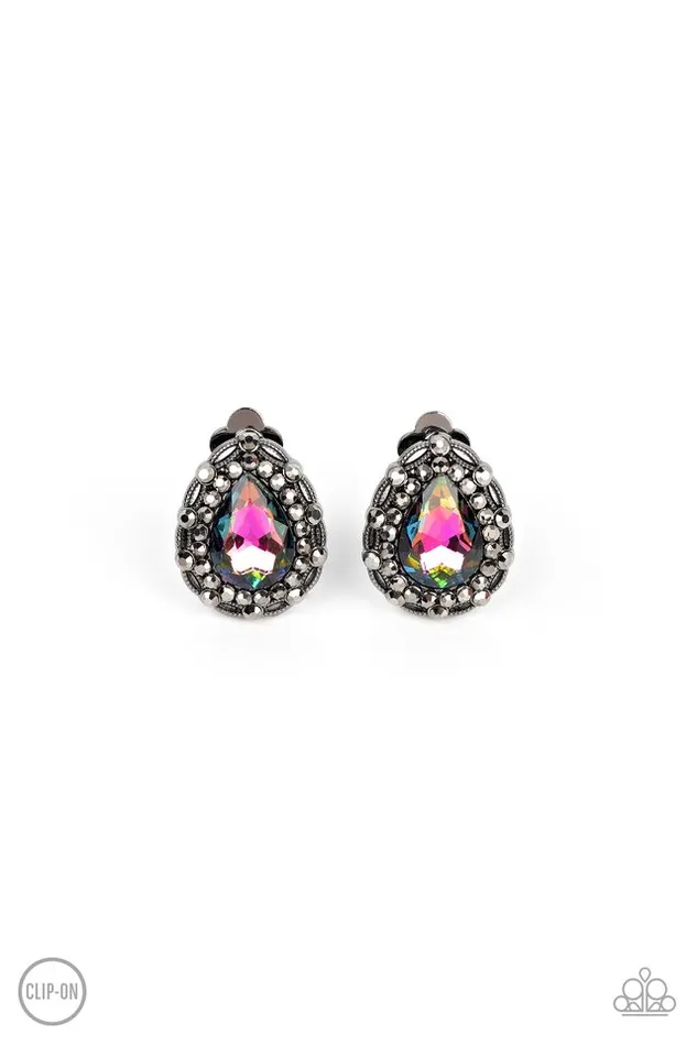 Paparazzi Earring CLIP ON Haute Happy Hour Multi Paparazzi Jewelry Earrings Paparazzi Earring CLIP ON Haute Happy Hour Multi Paparazzi Jewelry Earrings