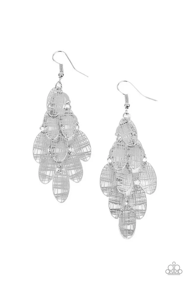 Paparazzi Earring Cross It Off My List Silver Paparazzi Jewelry Earrings