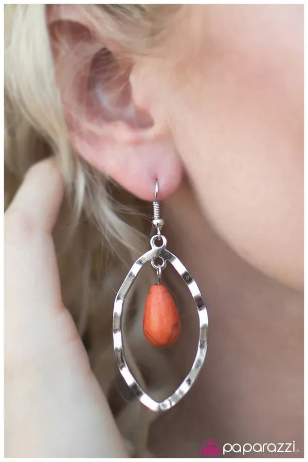 Paparazzi Earring Desert Quarry Orange Paparazzi Jewelry Earrings
