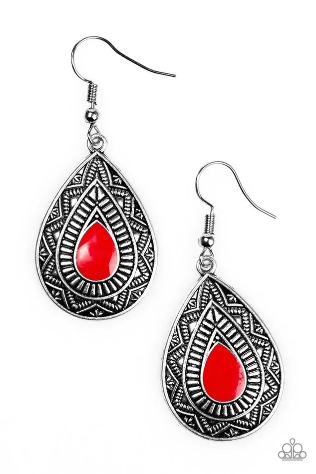 Paparazzi Earring Desert Storm Red Paparazzi Jewelry Earrings