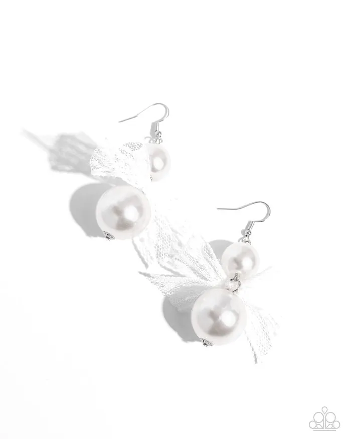 Paparazzi Earring Elegance Ease White Paparazzi Jewelry Earrings Paparazzi Earring Elegance Ease White Paparazzi Jewelry Earrings