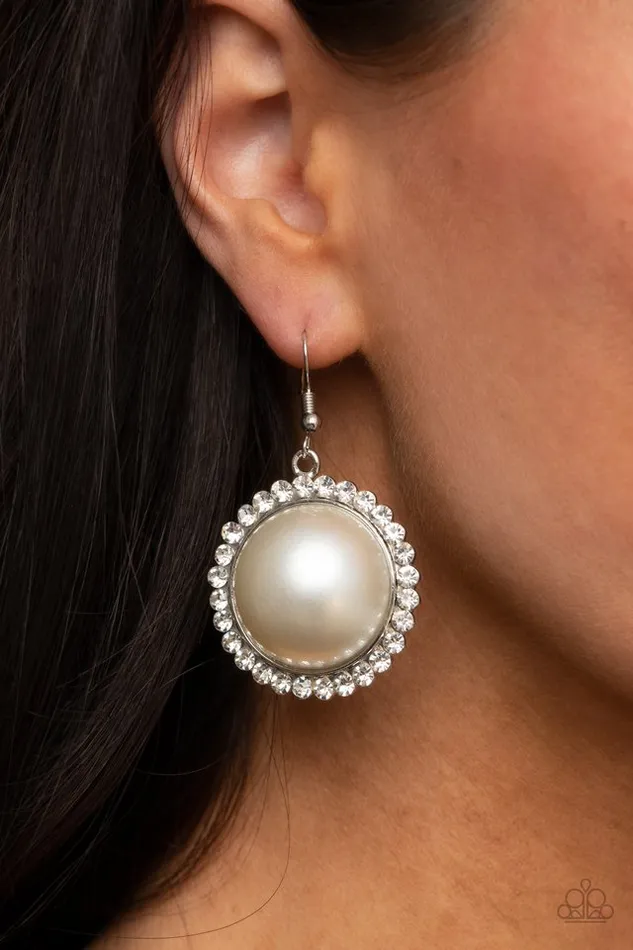 Paparazzi Earring Esteemed Elegance White Paparazzi Jewelry Earrings