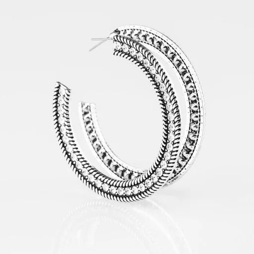 Paparazzi Earring HAUTE Mama White Paparazzi Jewelry Earrings