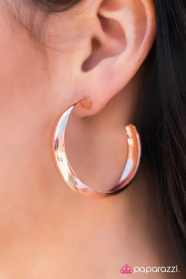 Paparazzi Earring HOOPed Up Copper Paparazzi Jewelry Earrings
